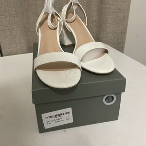 White Stiletto Heels with Ankle Strap